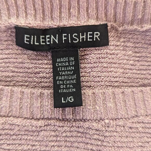 Eileen Fisher Pastel Petal Pink Linen Minimalist Preppy Quiet Luxury Sweater L - Picture 2 of 10